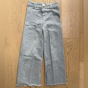 Gray Wide-Leg Cropped Pants